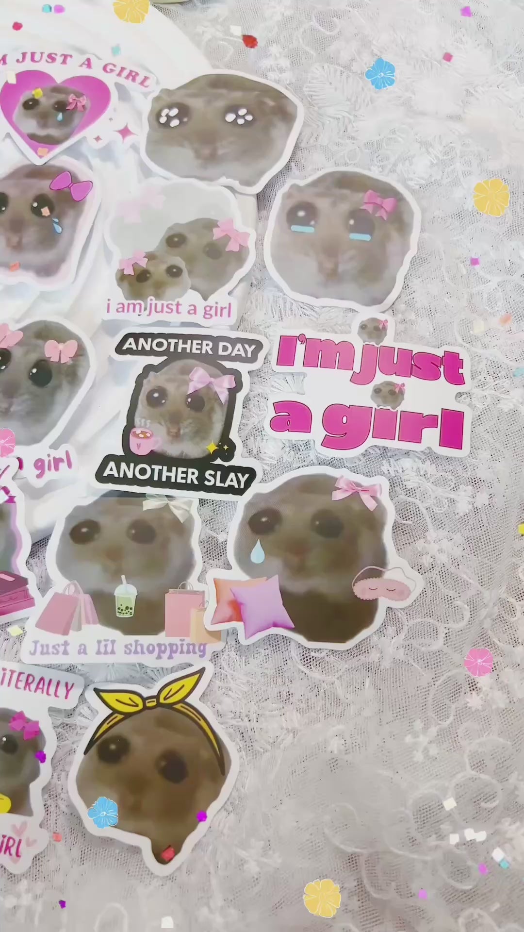 50 Pcs Hamster Vinyl Stickers