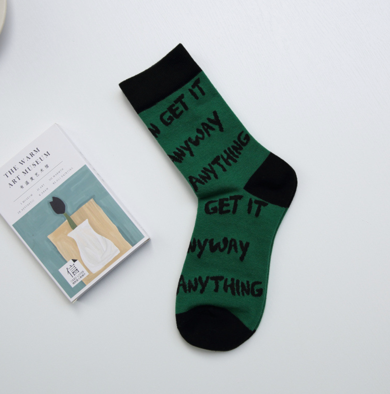 Retro Green women socks - Milky Panda