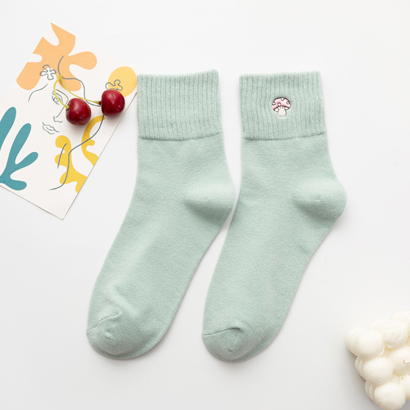 Mushroom women socks - Milky Panda