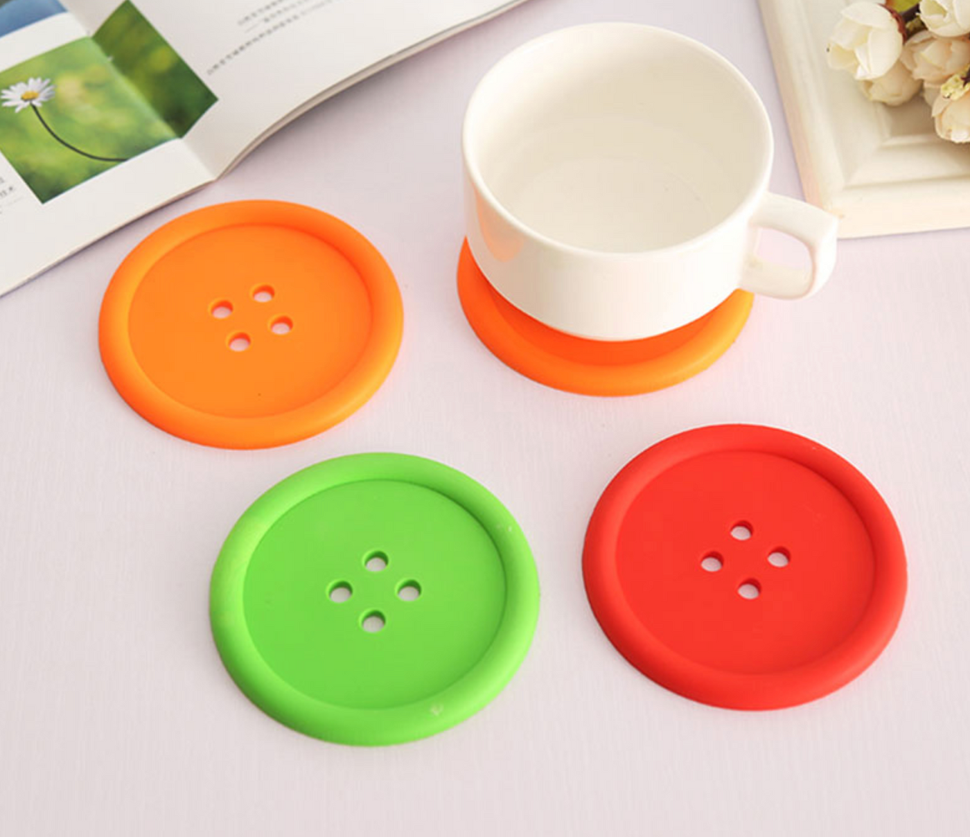 Silicone Button Coasters