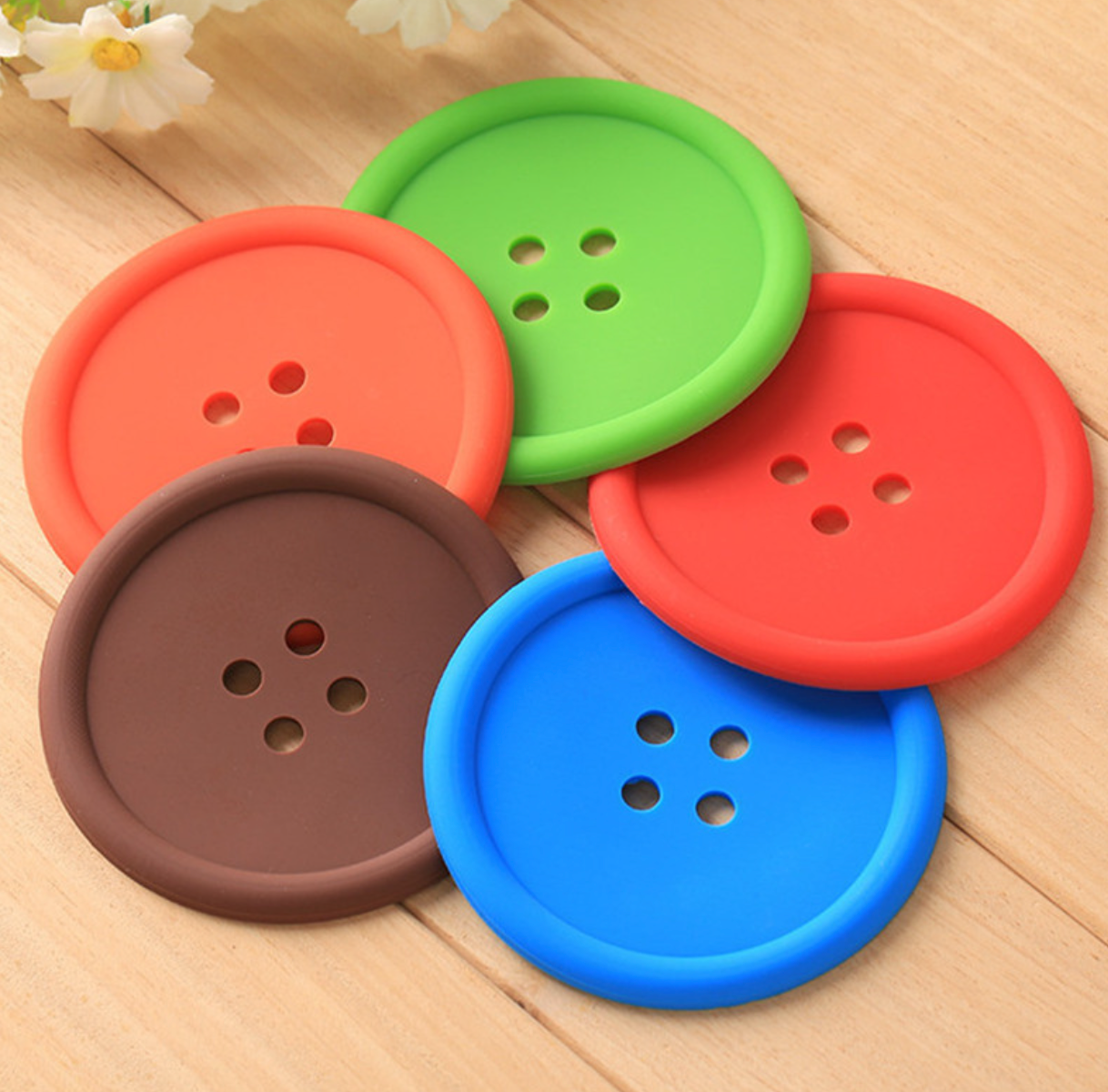 Silicone Button Coasters