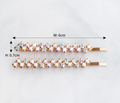 2 Pcs Rhinestone Hair Clips