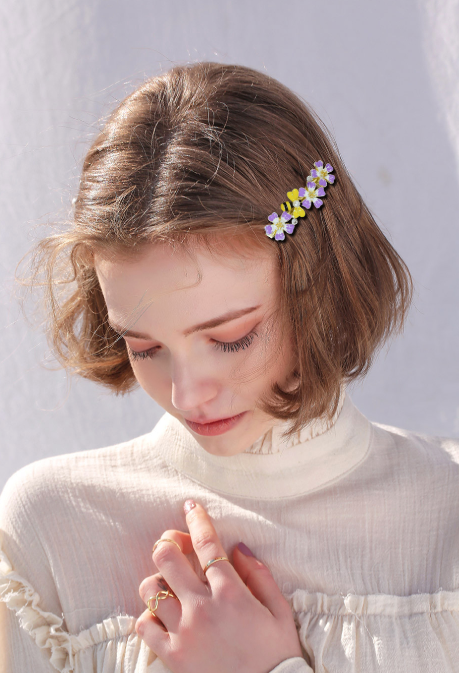 Flower & Bee Hair Clip