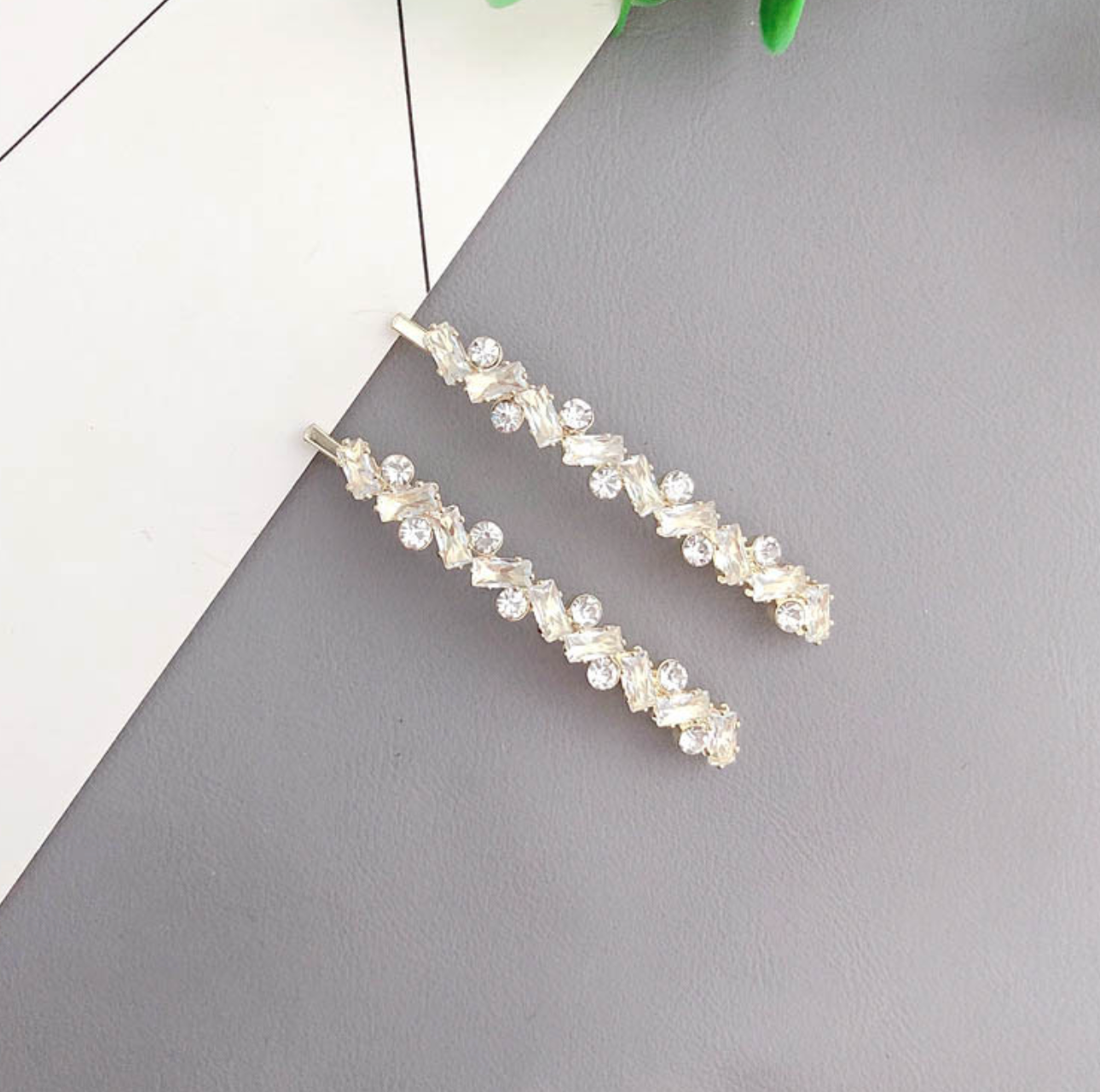 2 Pcs Rhinestone Hair Clips