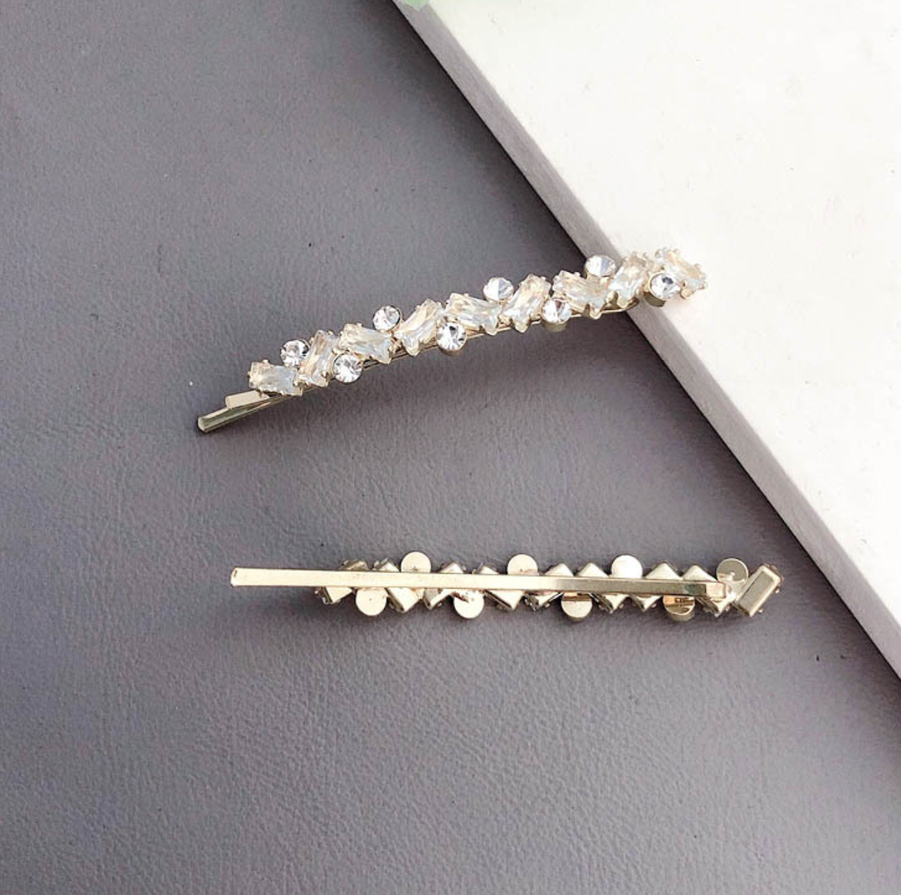 2 Pcs Rhinestone Hair Clips