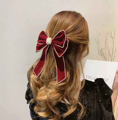 Velvet Bow Hair Clip