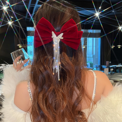 Velvet Bow Hair Clip