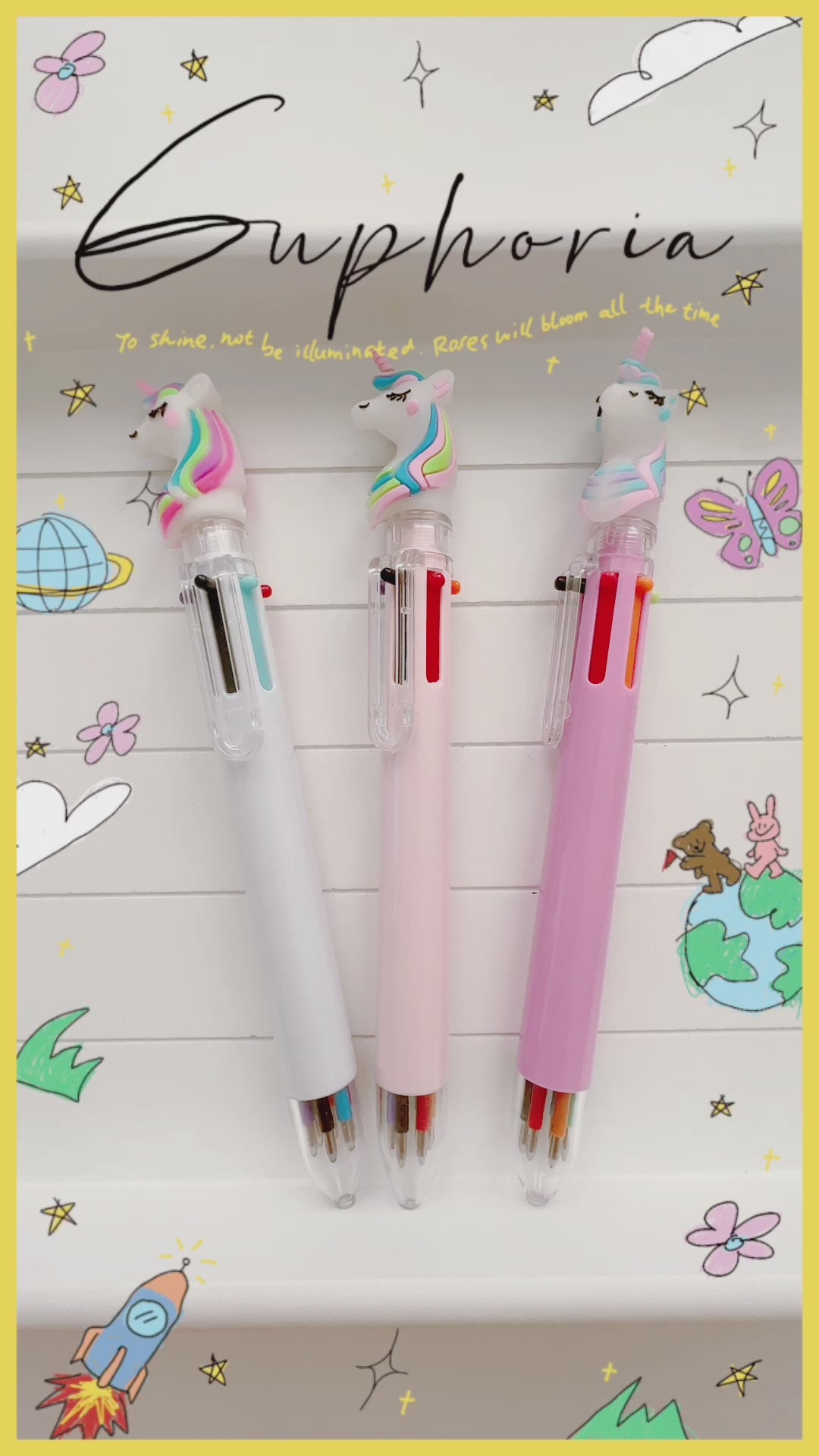 6 Colours unicorn pen