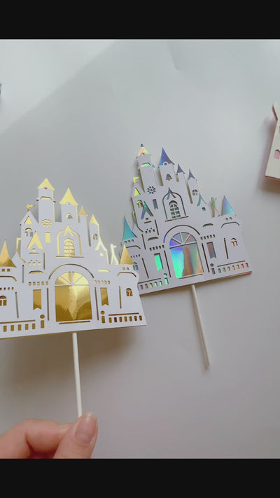 Castle cake topper decoration set