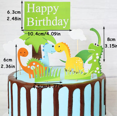 Dinosaur cake topper decoration set - Milky Panda