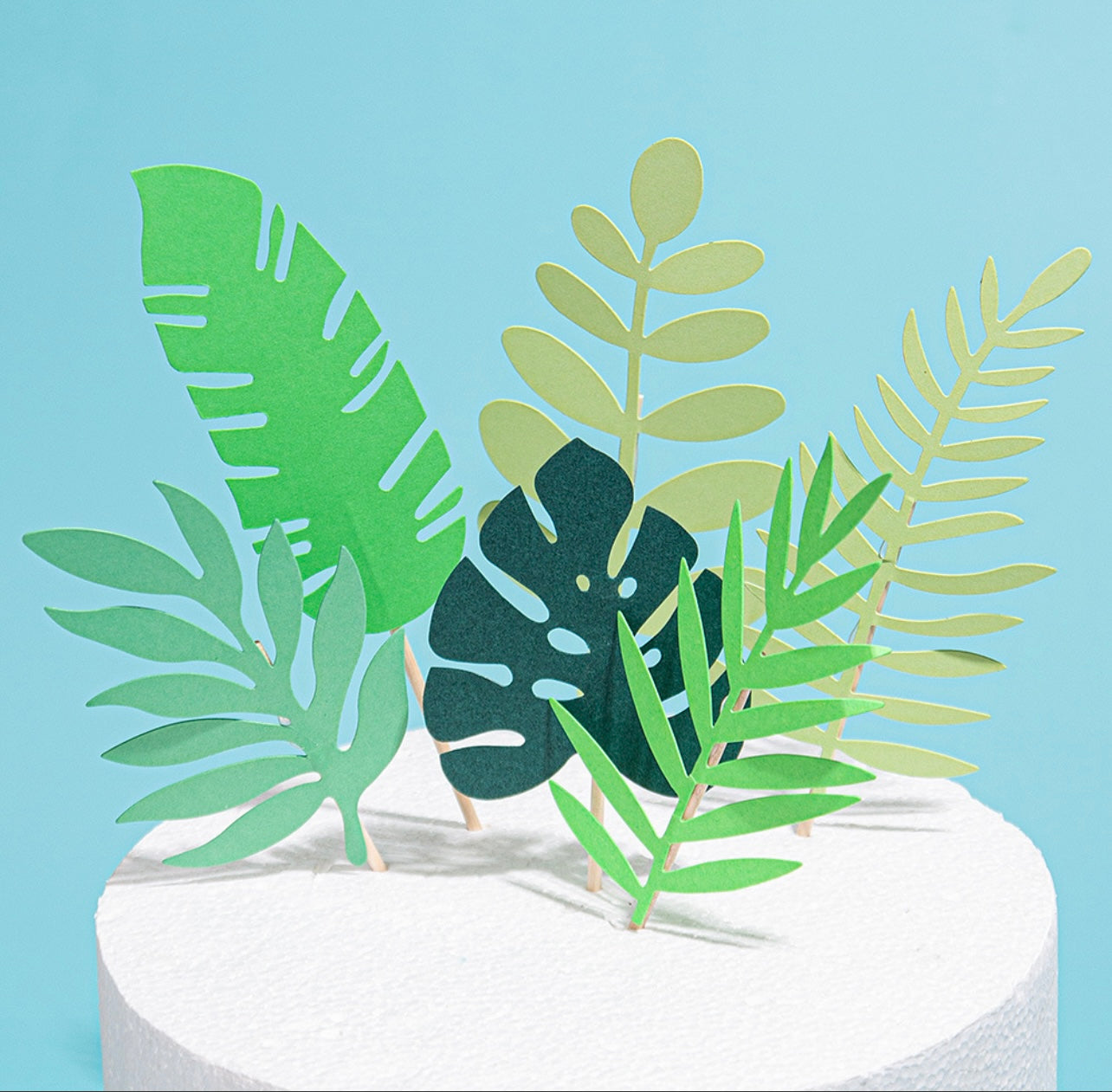 Leaves cake topper decoration set - Milky Panda