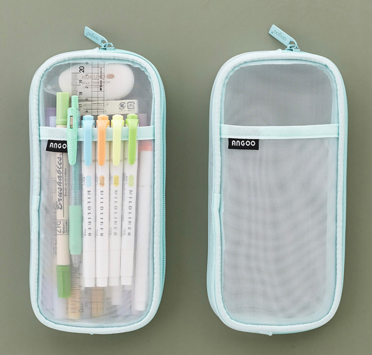 Grid Mesh Pencil Case