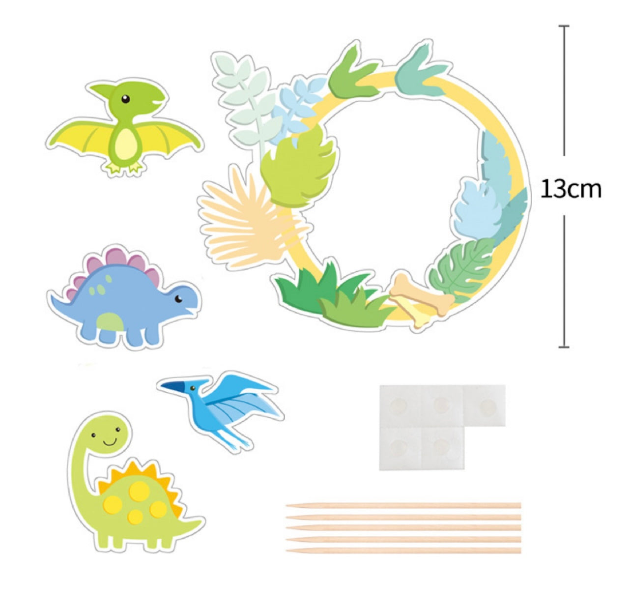 Dinosaur cake topper decoration set - Milky Panda