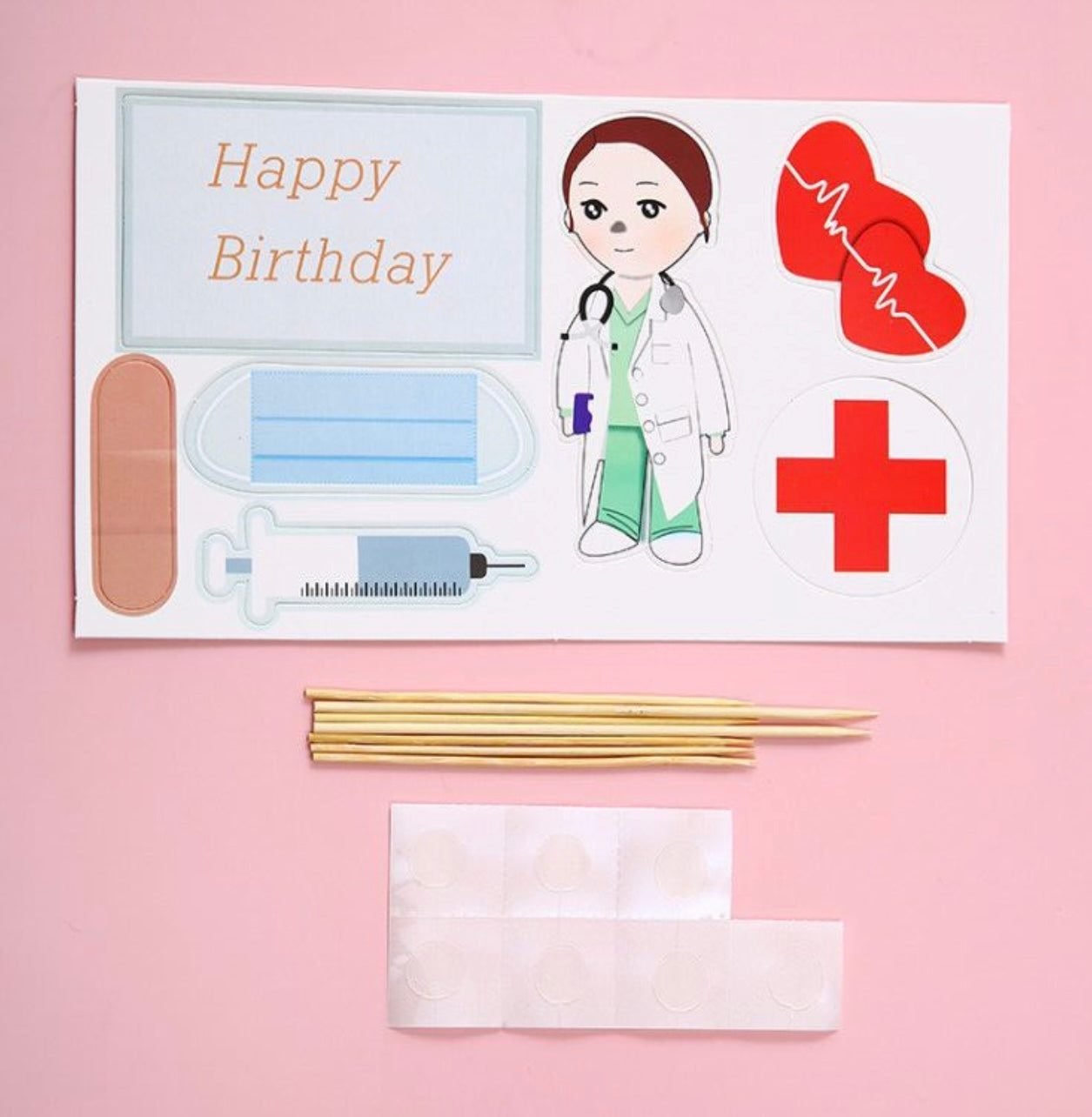 Doctor themed cake topper decoration set - Milky Panda