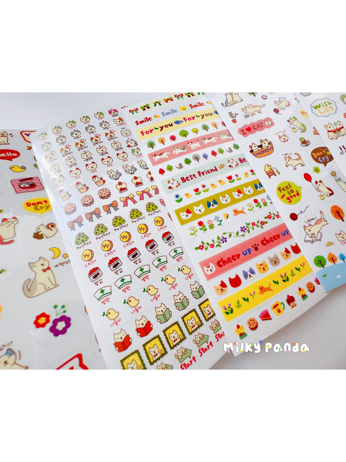 6 pages cat stickers set