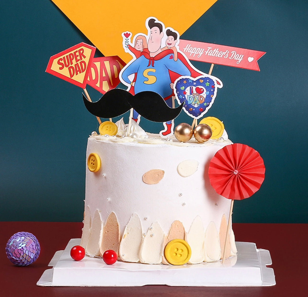 Father’s Day cake topper decoration set - Milky Panda