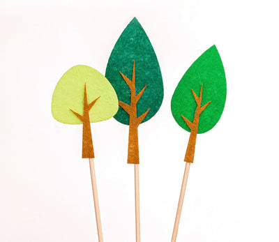 Tree plants cake topper decoration - Milky Panda