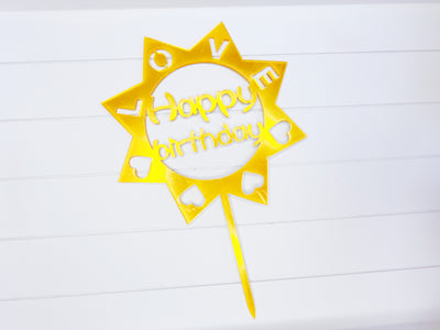 Star happy birthday cake topper decoration - Milky Panda