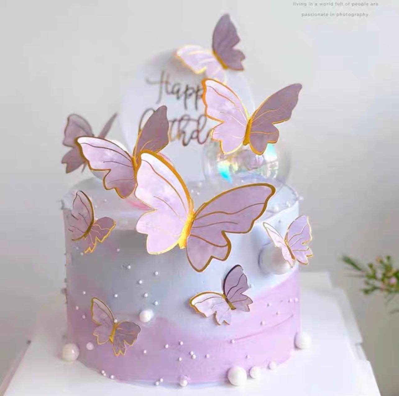 Butterfly cake topper set