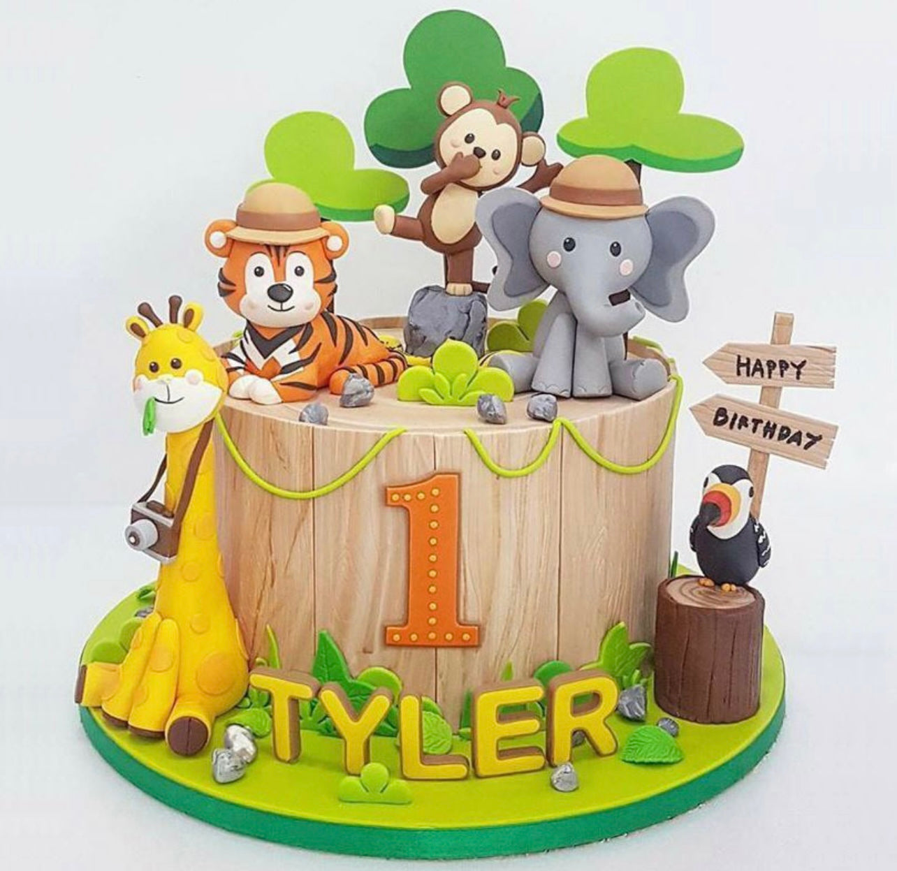 Safari Animal cake topper decoration set - Milky Panda