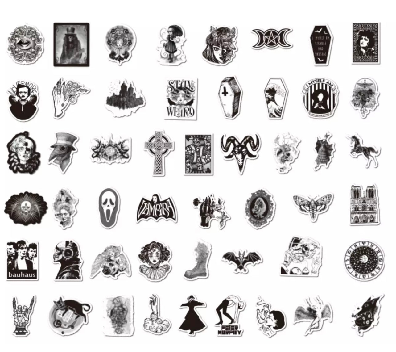 Gothic Vinyl Stickers | Gothic Stickers | Milky Panda 