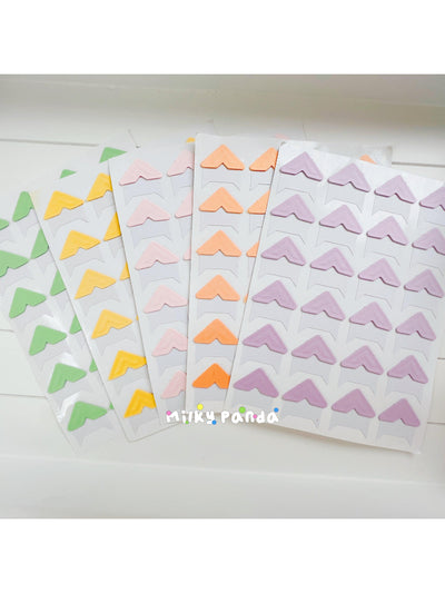 24 Pcs candy color self adhesive photo corner stickers - Milky Panda