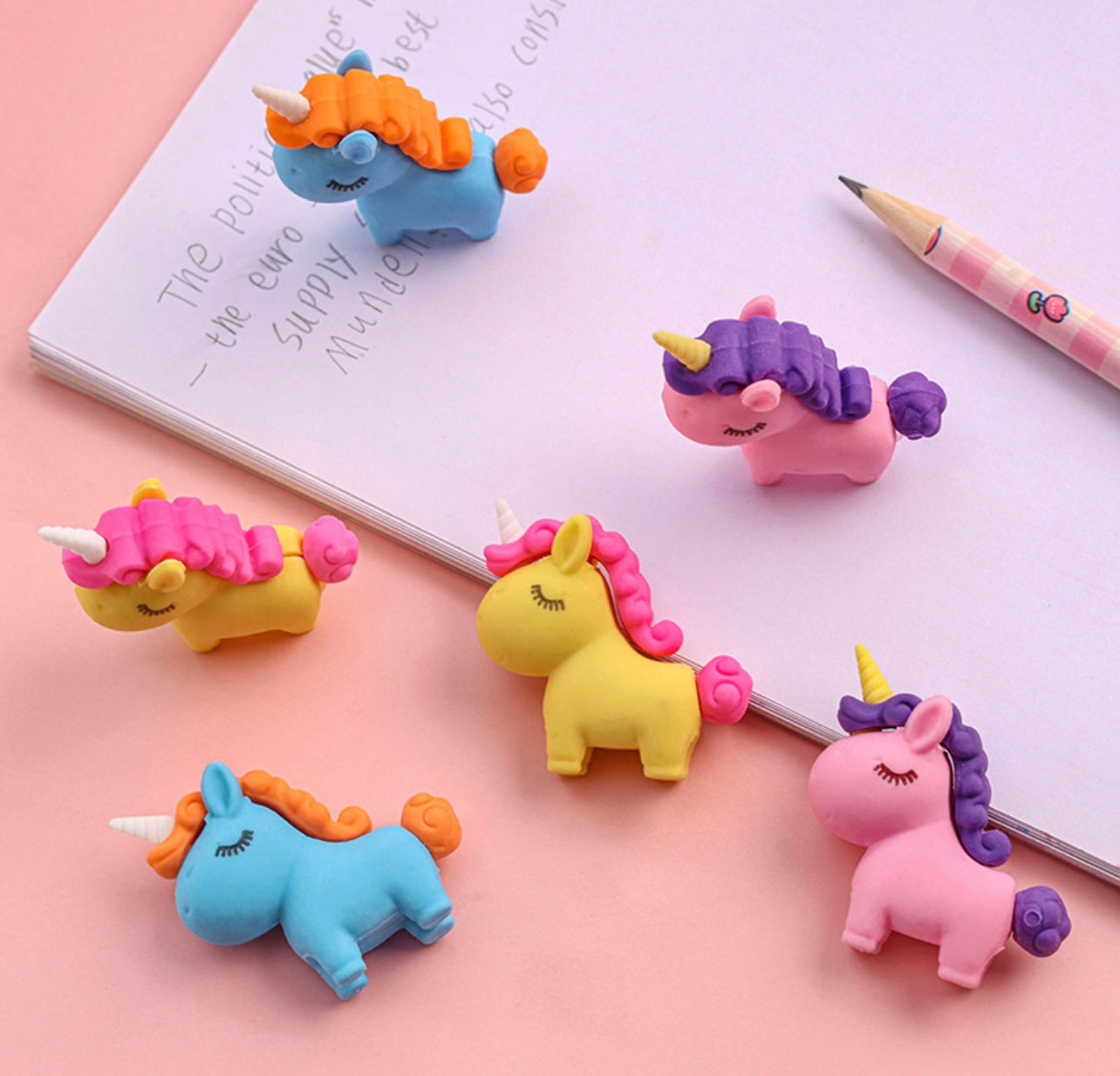 Unicorn removable erasers