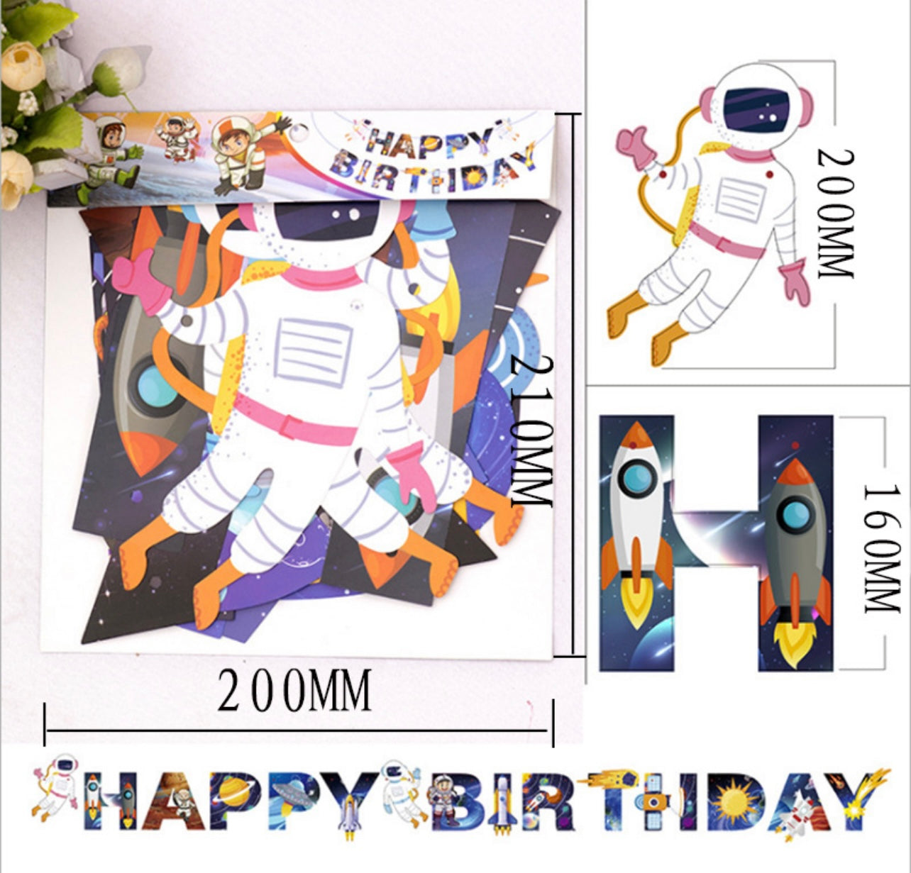 Astronaut birthday banner