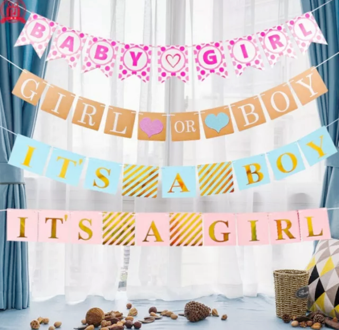 Baby Gender Reveal Party Banner