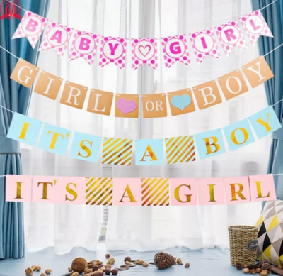 Baby Gender Reveal Party Banner