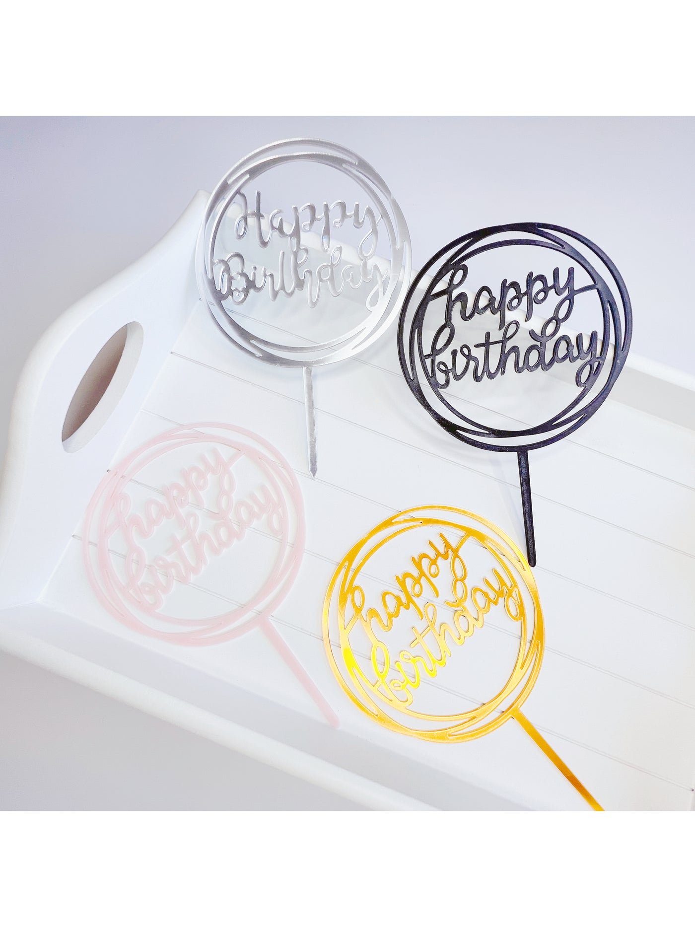 Happy birthday cake topper decoration - Milky Panda