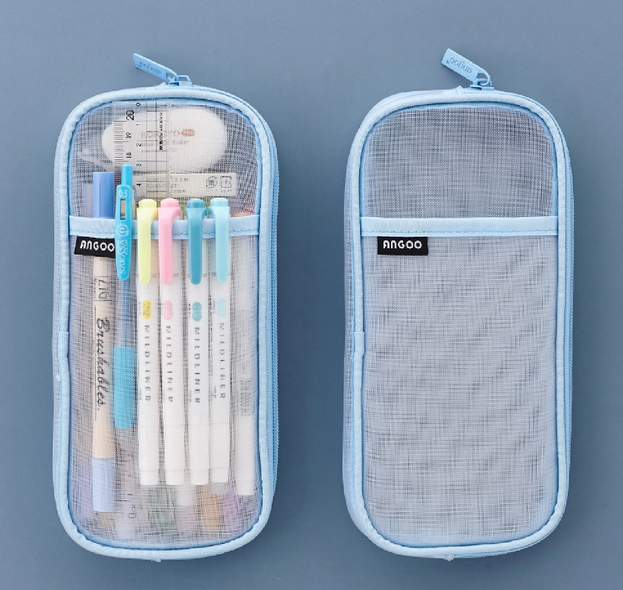 Grid Mesh Pencil Case