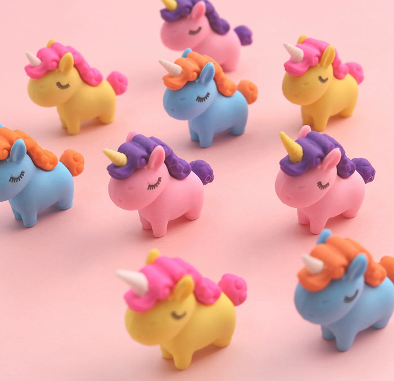 Unicorn removable erasers