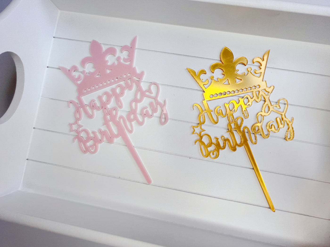 Crown Happy birthday cake topper decoration - Milky Panda