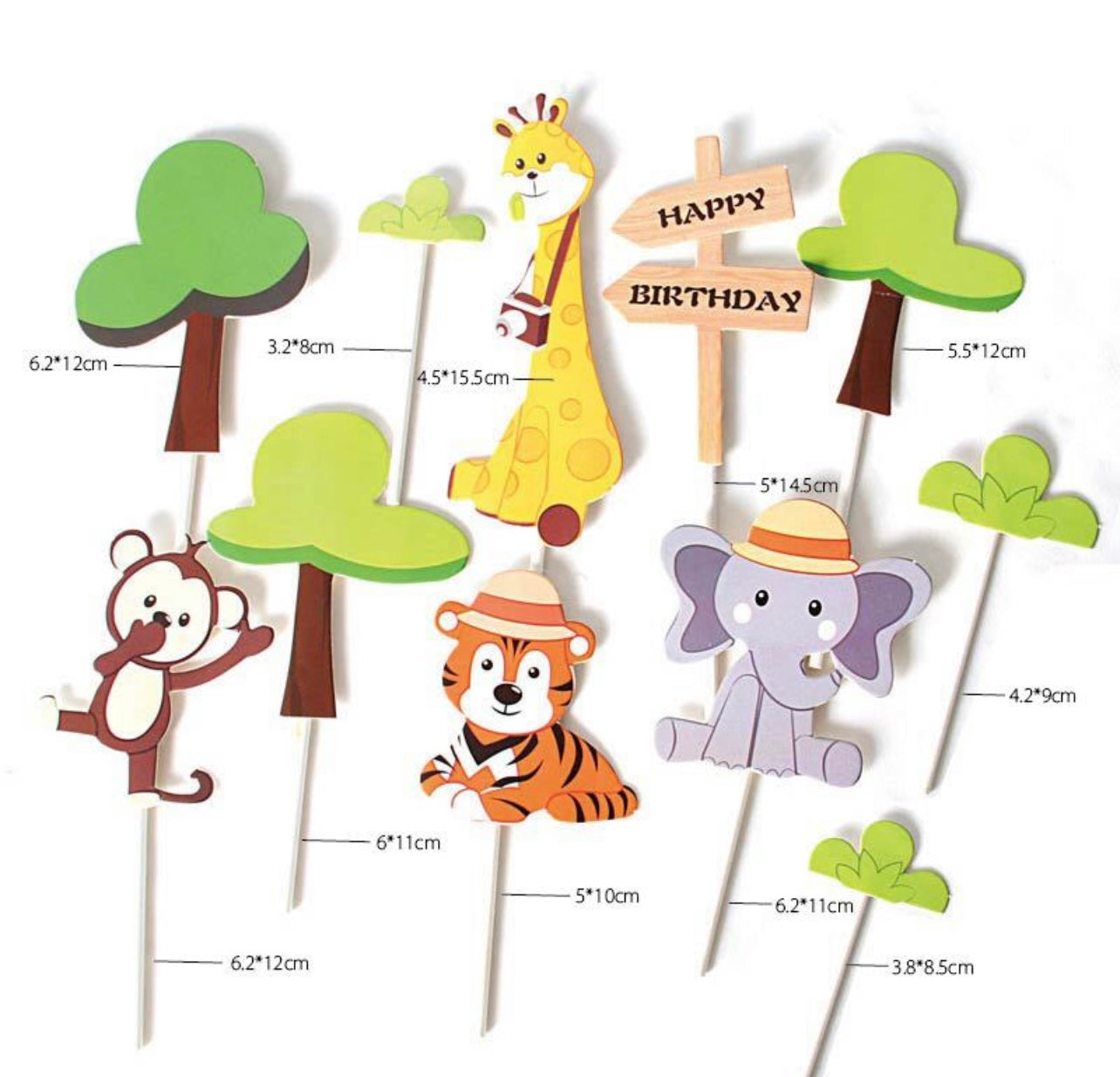 Safari Animal cake topper decoration set - Milky Panda