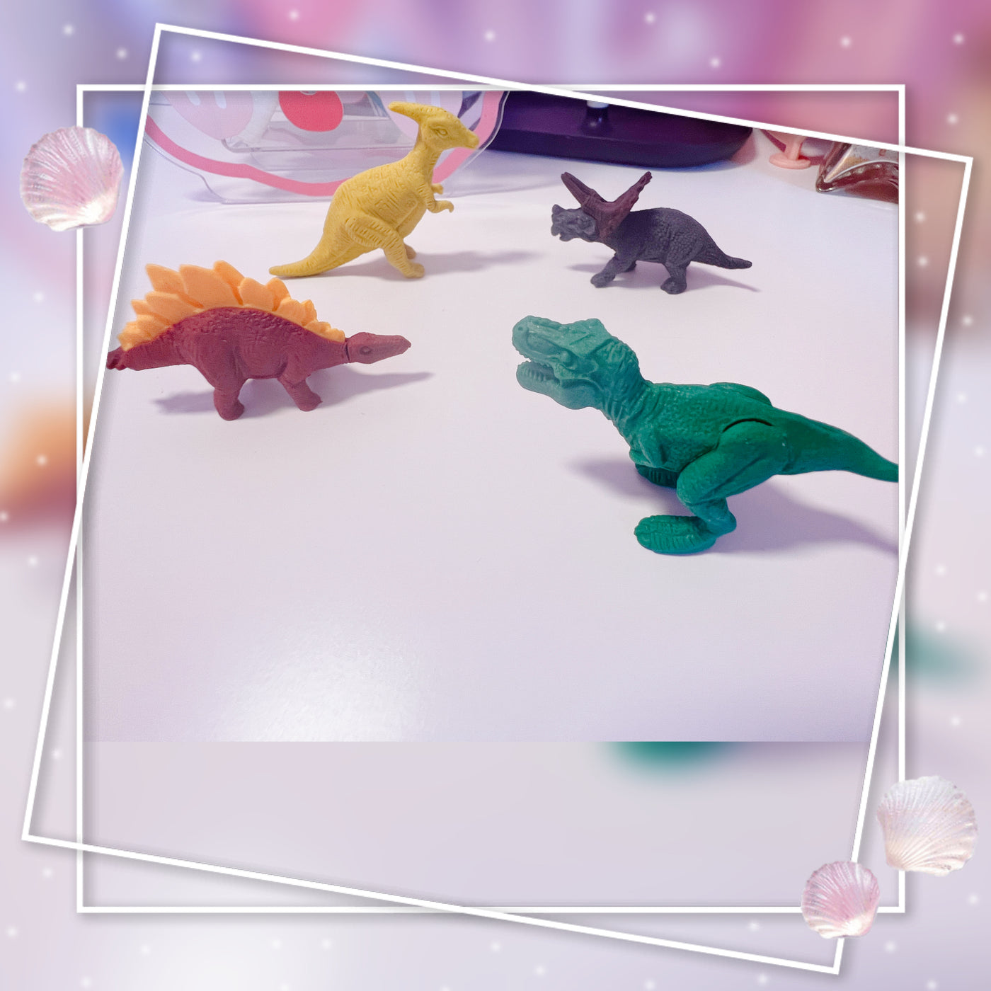 Dinosaur removable erasers set