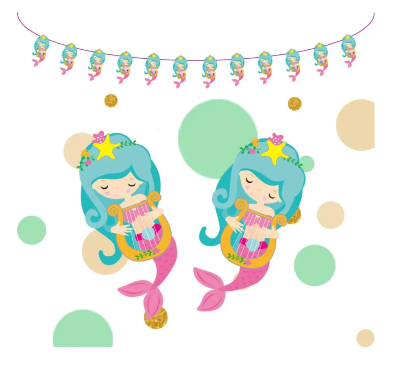 Mermaid birthday banner - Milky Panda