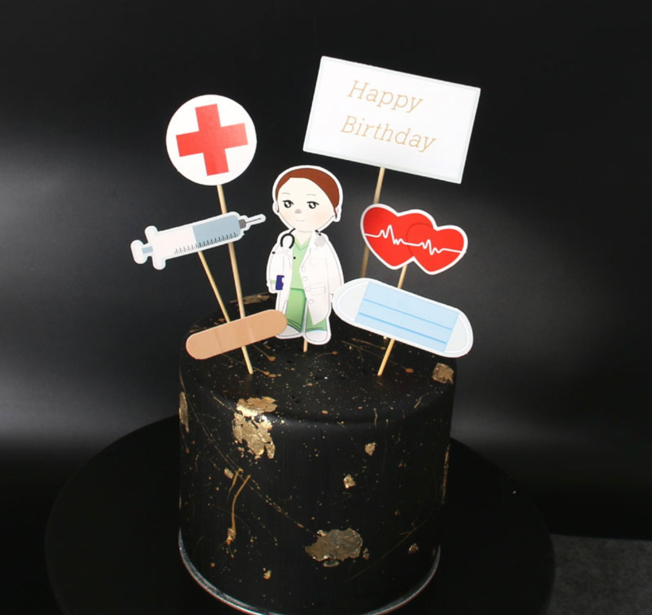 Doctor themed cake topper decoration set - Milky Panda