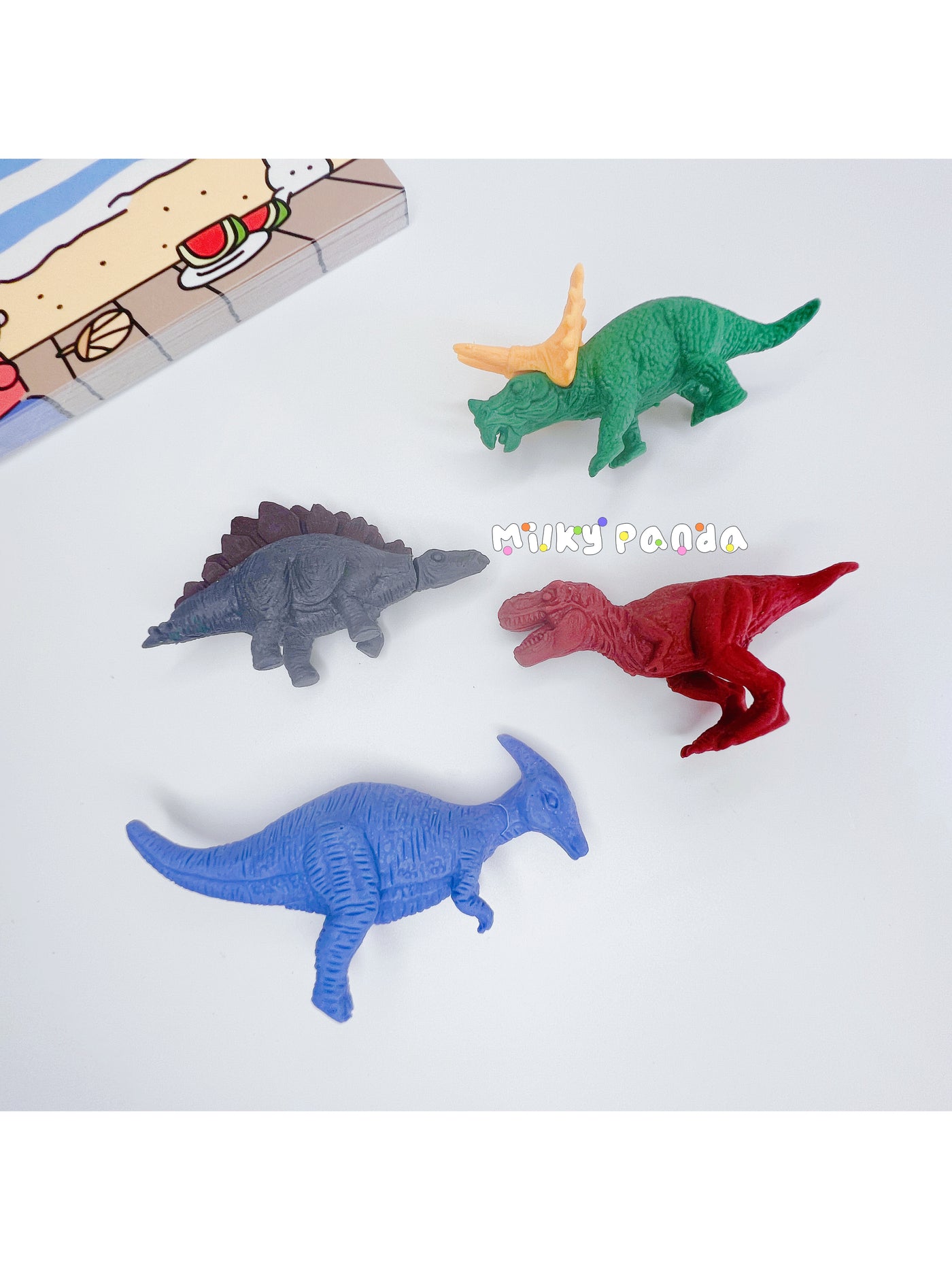 Dinosaur removable erasers set