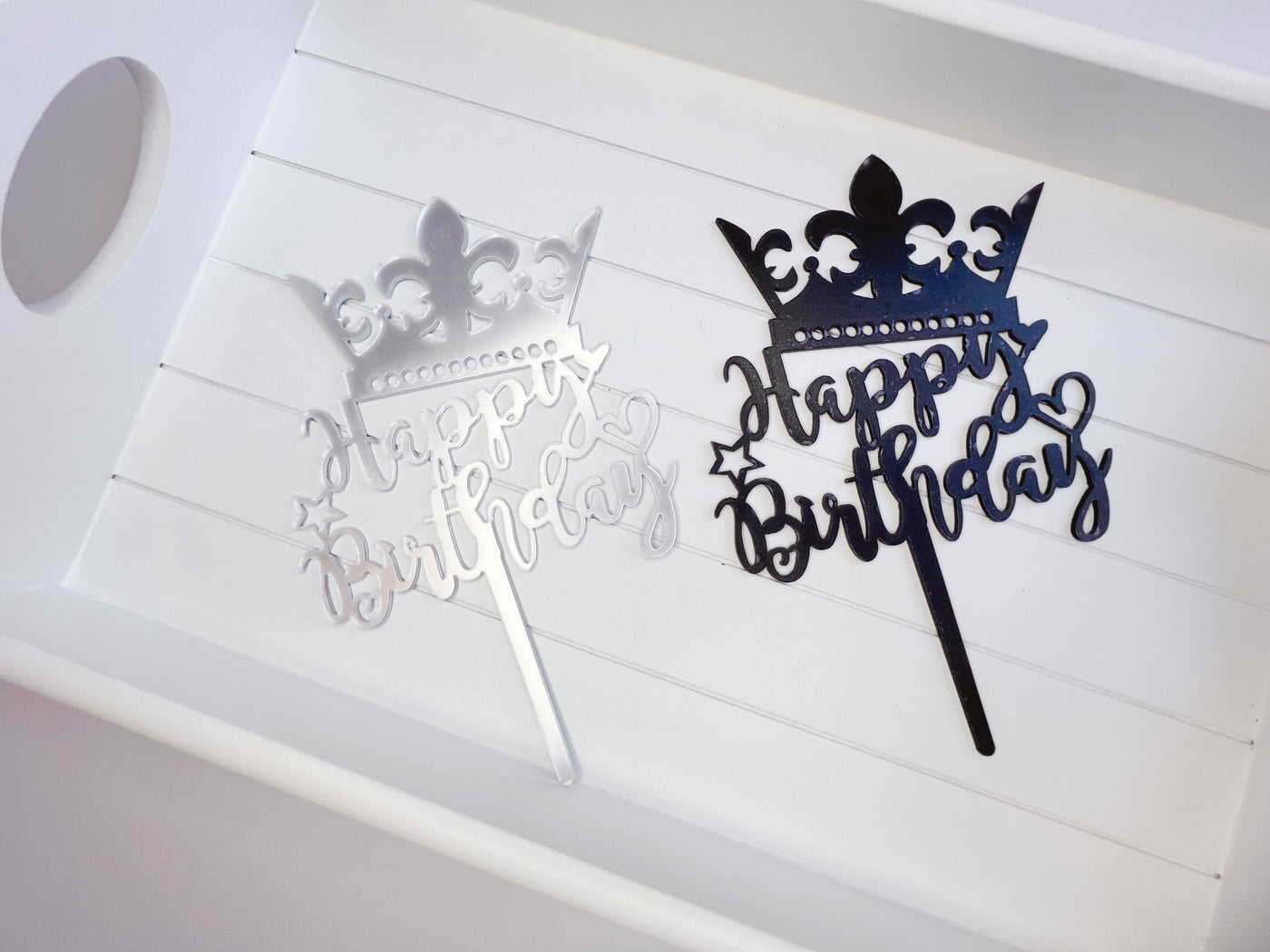 Crown Happy birthday cake topper decoration - Milky Panda