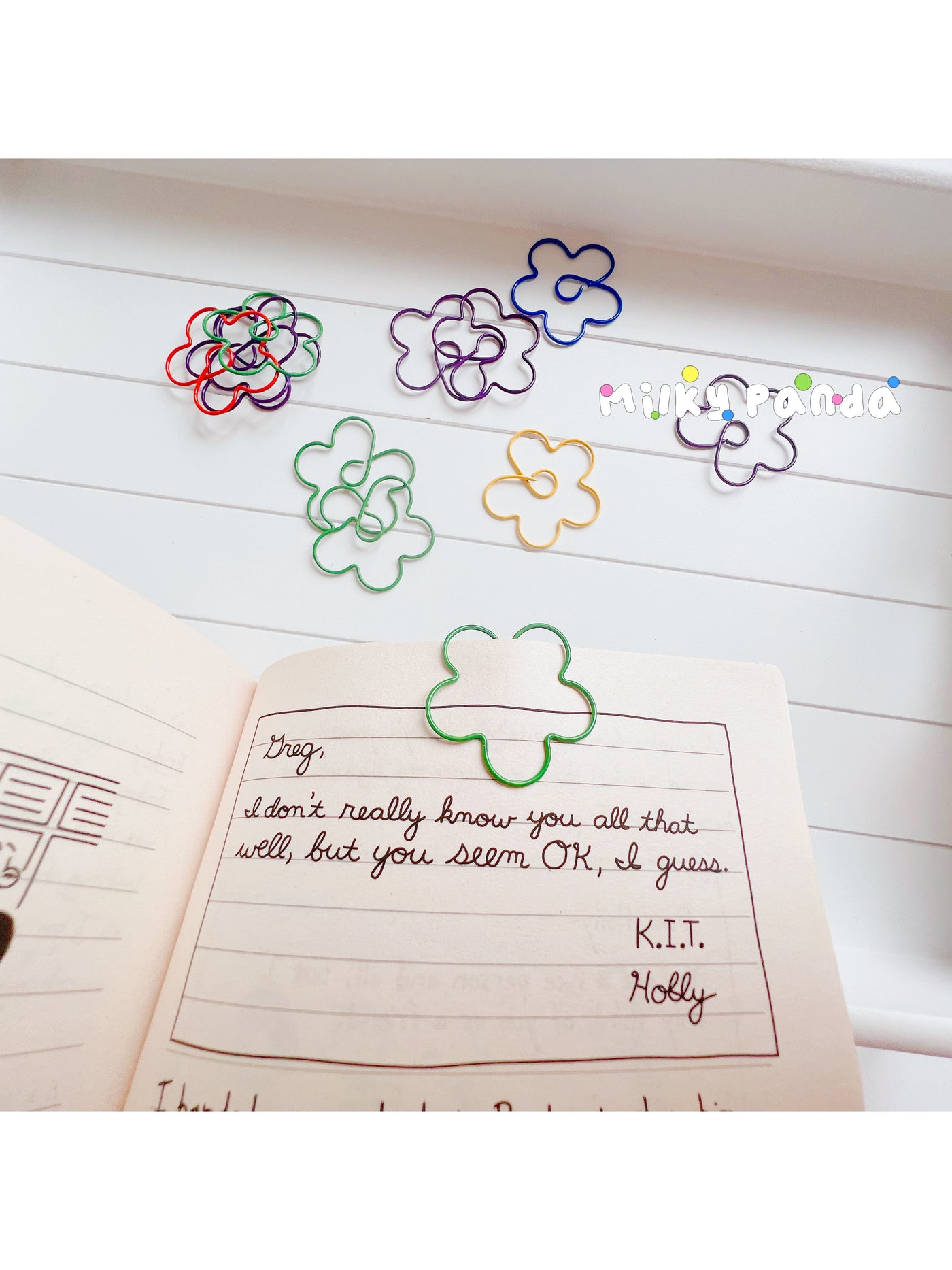 Flower paper clips - Milky Panda