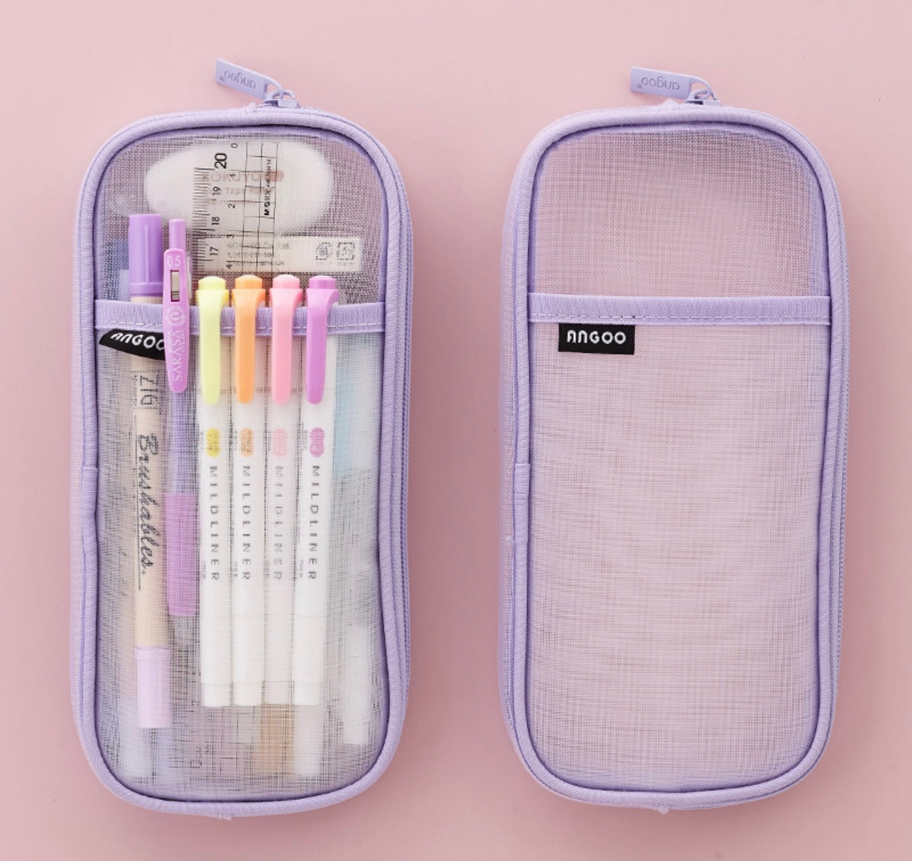 Grid Mesh Pencil Case