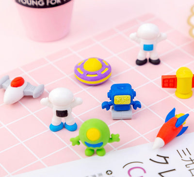 Astronaut space removable erasers set