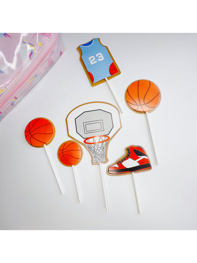 Basketball themed cake topper decoration set - Milky Panda