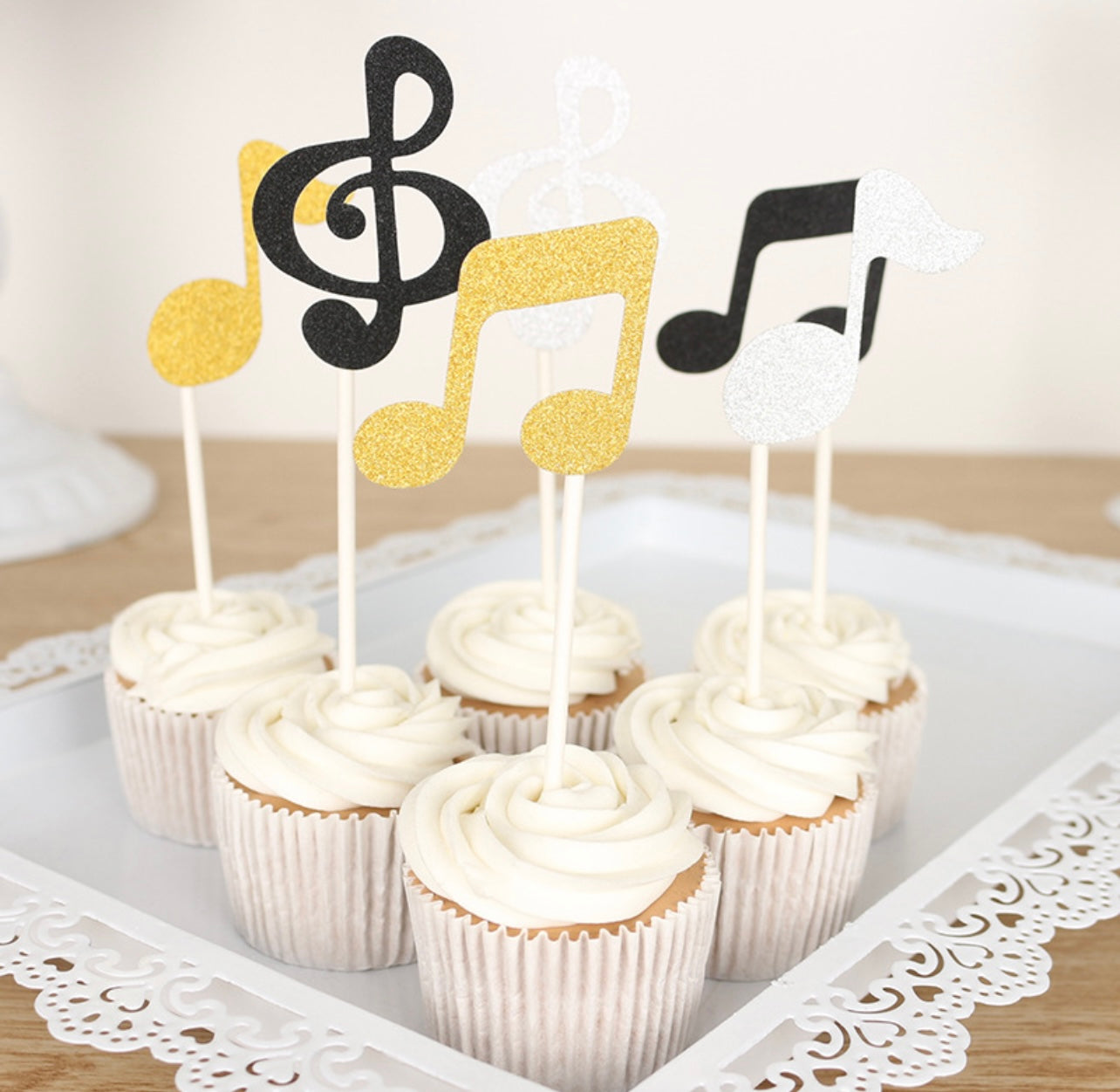 Musical notes cake topper decoration - Milky Panda