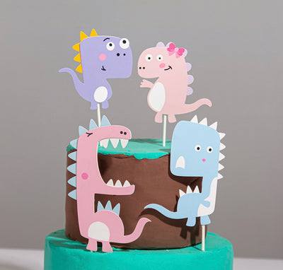 Dinosaur cake topper decoration set - Milky Panda