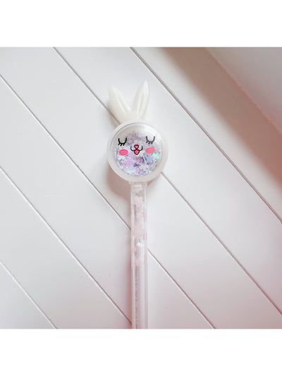 Bunny shimmering flakes pen - Milky Panda