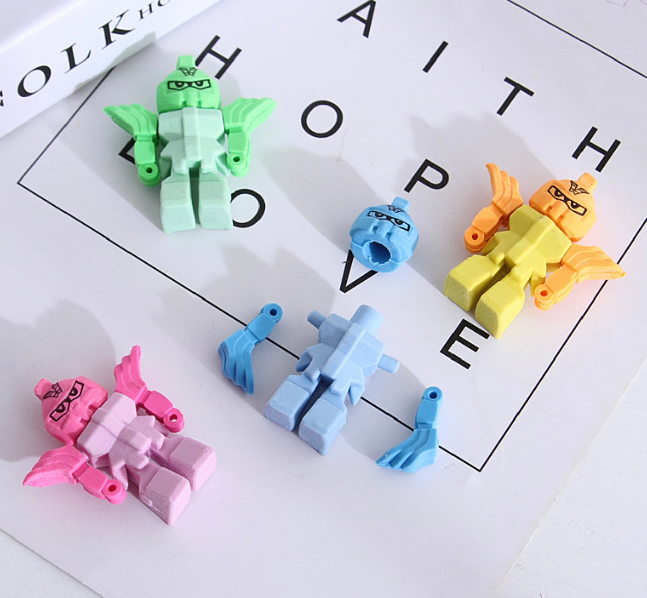 Robot Mini Erasers | Robot Erasers | Cute Erasers | Milky Panda