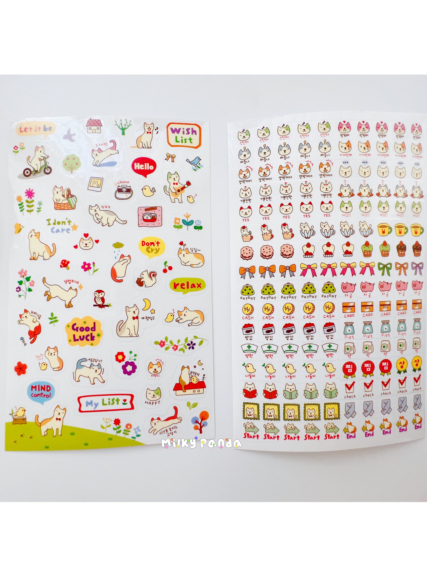 6 pages cat stickers set