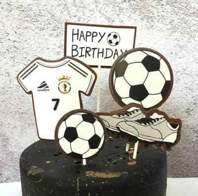 Football themed cake topper decoration set - Milky Panda